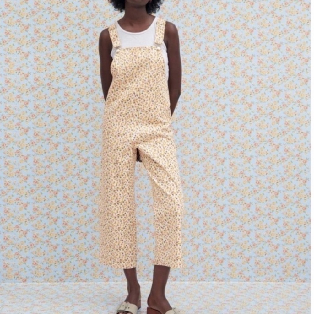 Zara Jane Floral Overalls Jumpsuit